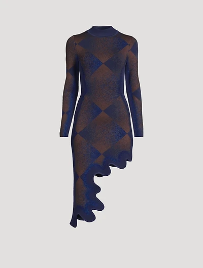 Dobby Wavy Mini Dress