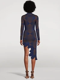 Dobby Wavy Mini Dress