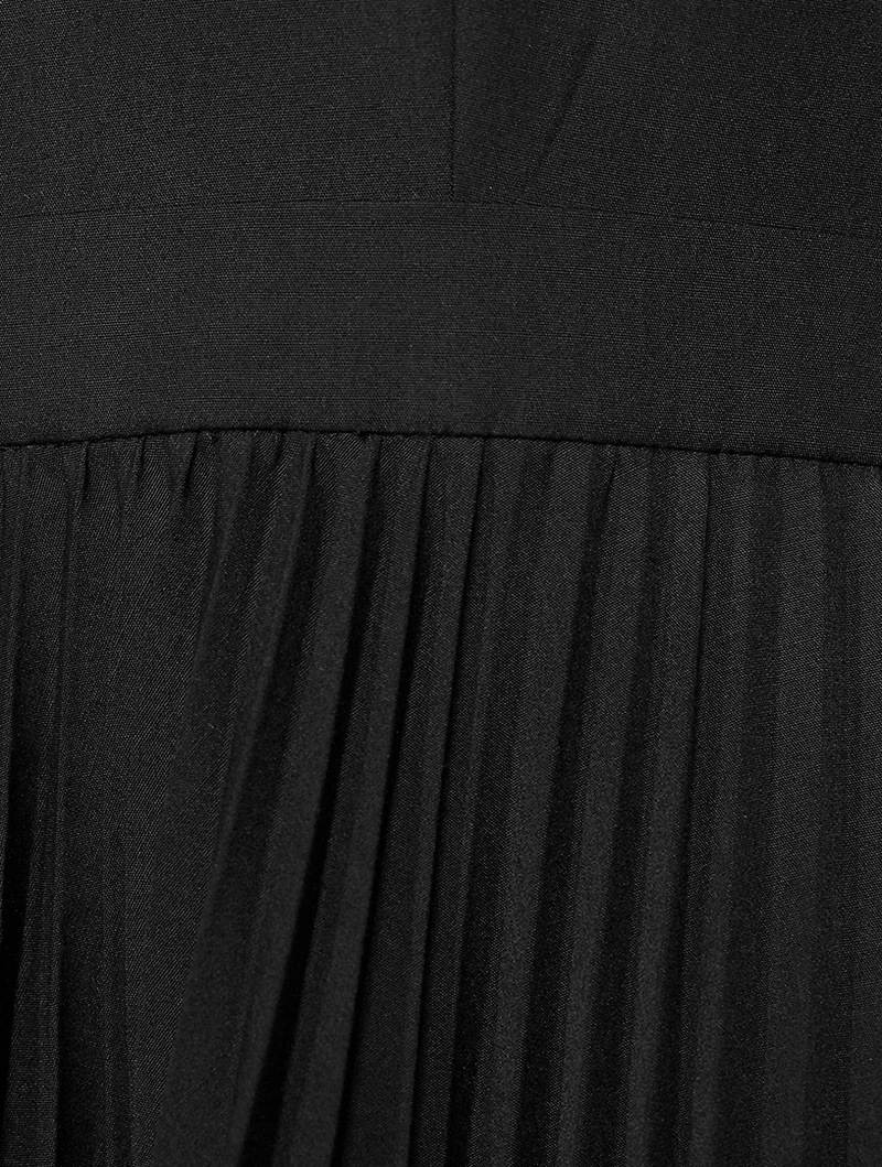 Pleated Poplin Midi Dress