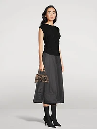 XS Hourglass Lace And Leather Top Handle Bag