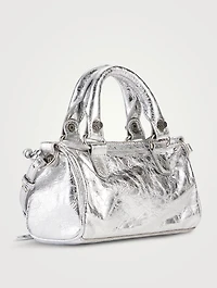 Nano Le Cagole Metallic Leather Duffle Bag