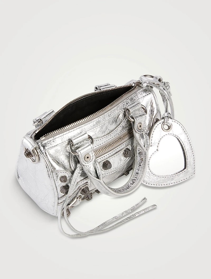 Nano Le Cagole Metallic Leather Duffle Bag