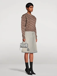 Nano Le Cagole Metallic Leather Duffle Bag