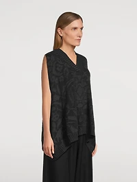 Floral Jacquard Cashmere Sweater Vest