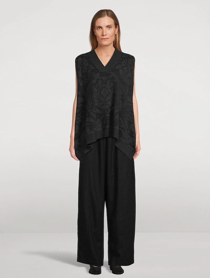 Floral Jacquard Cashmere Sweater Vest
