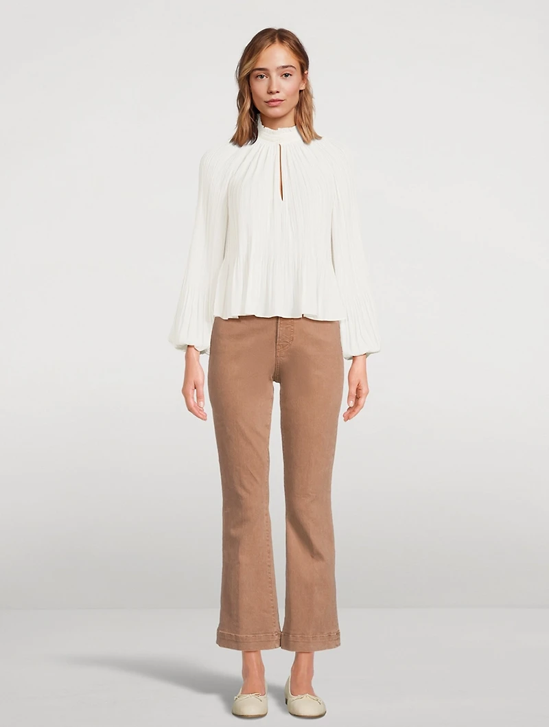 Walker Pleated Peasant Blouse