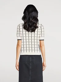 Krissa Jacquard Short-Sleeve Sweater