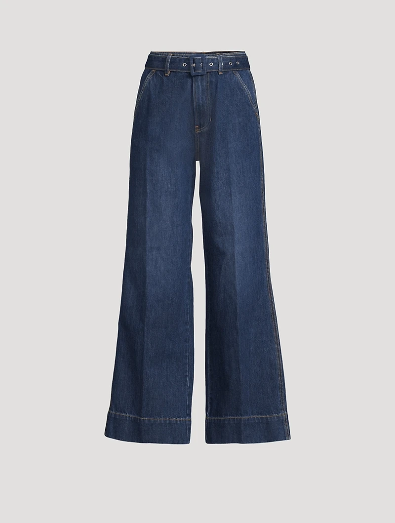 Taylor Belted Wide-Leg Jeans