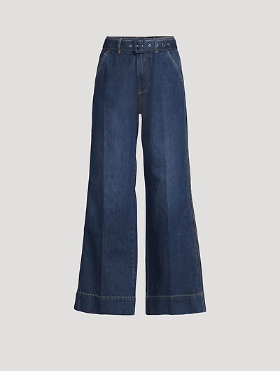 Taylor Belted Wide-Leg Jeans
