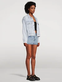 Zipped-Sleeve Denim Jacket