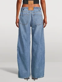 Wide-Leg Denim Joggers