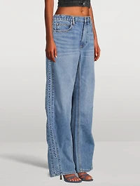 Wide-Leg Denim Joggers