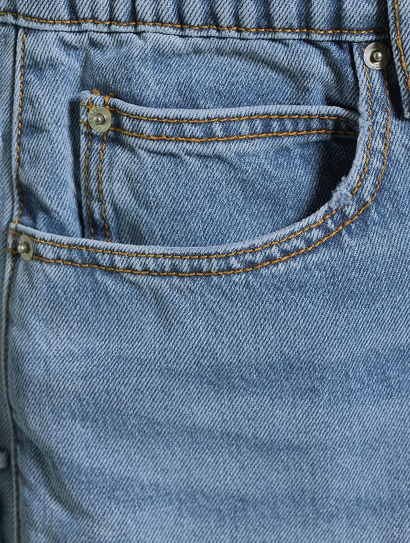 Wide-Leg Denim Joggers