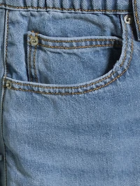 Wide-Leg Denim Joggers