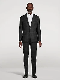 Kei Wool Two-Piece Suit Check Print