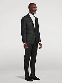 Kei Wool Two-Piece Suit Check Print