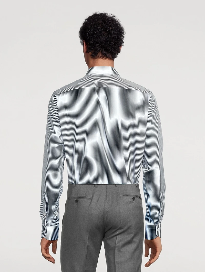 Cotton Dress Shirt Striped Print