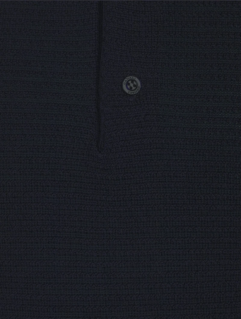 Wool Long-Sleeve Polo Shirt