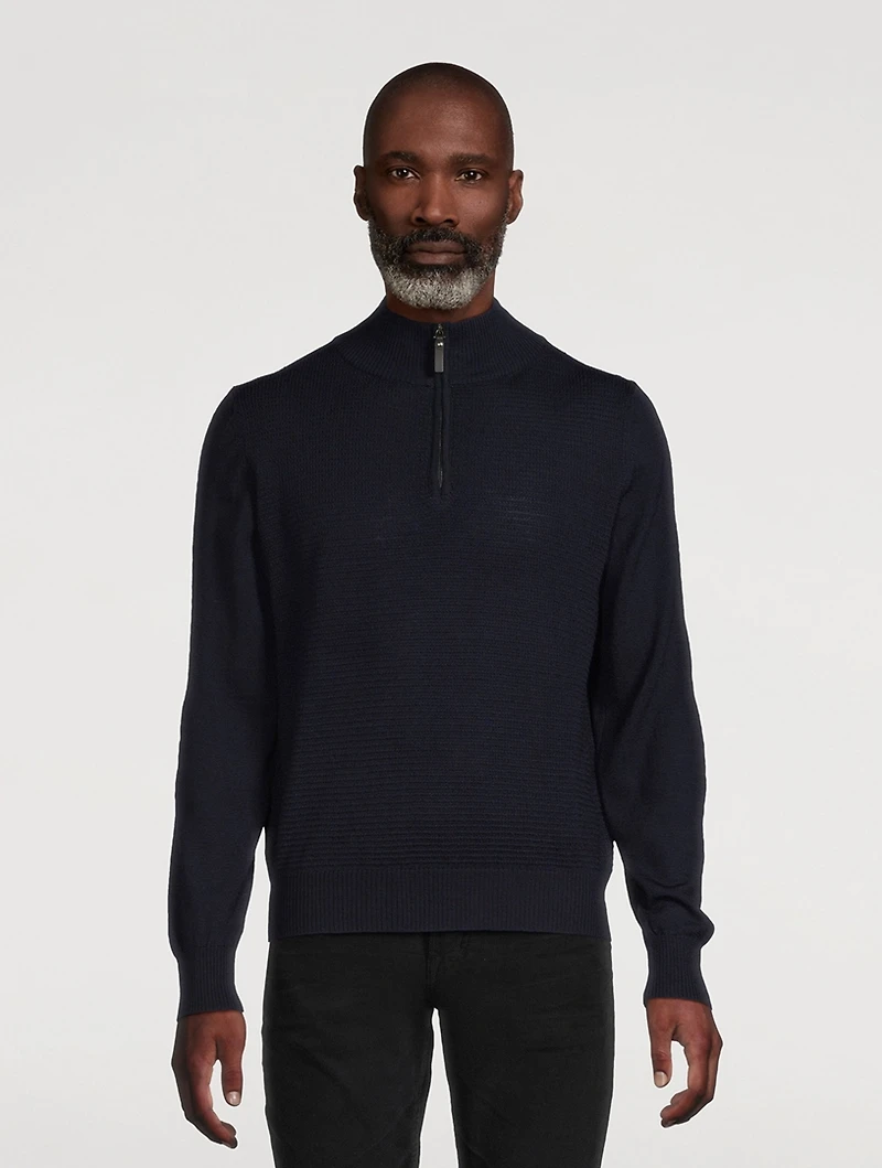 Wool Quarter-Zip Sweater