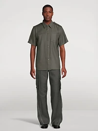 Linen-Blend Cargo Carpenter Pants