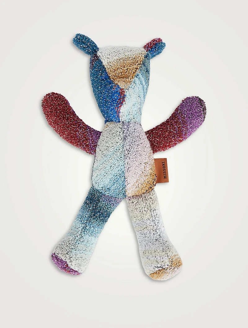 Metallic Patchwork Bear Plush Toy