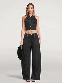 Creased Balloon-Leg Jeans