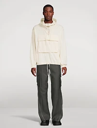 Cotton And Nylon Hooded Pullover Jacket