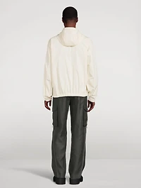 Cotton And Nylon Hooded Pullover Jacket