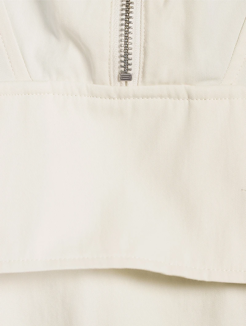 Cotton And Nylon Hooded Pullover Jacket