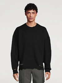 Distressed Cotton Sweater
