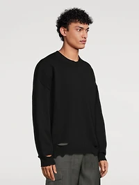 Distressed Cotton Sweater