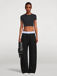 Distressed Logo Cropped T-Shirt