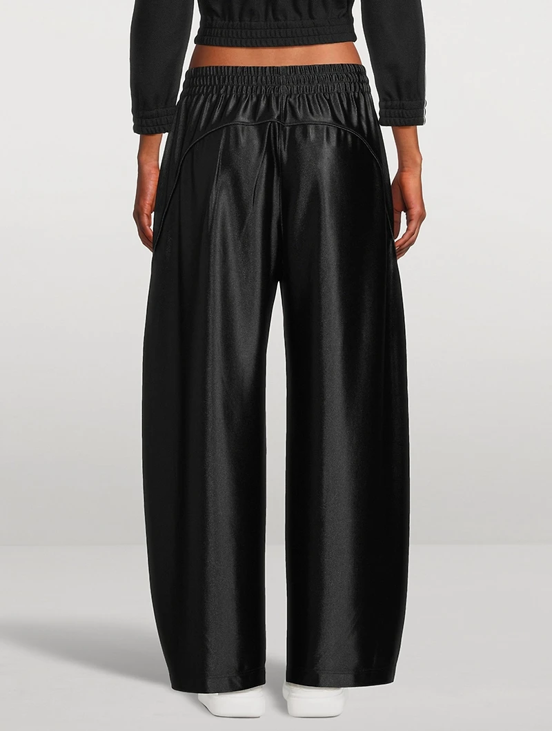 Satin Jersey Wide-Leg Track Pants