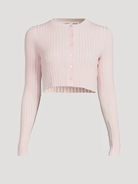 Cotton-Blend Shrunken Cropped Cardigan