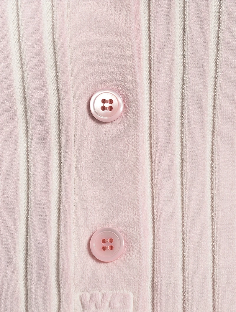 Cotton-Blend Shrunken Cropped Cardigan