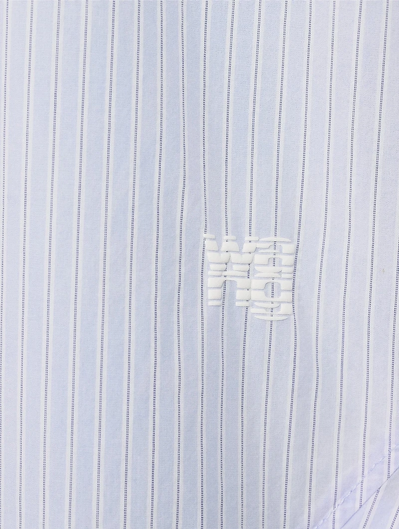 Oversized Cotton Shirt Stripe Print