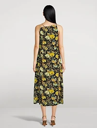 Isla Asymmetric Midi Dress Floral Print