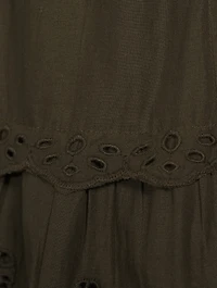 Lucia Eyelet Cotton Midi Skirt