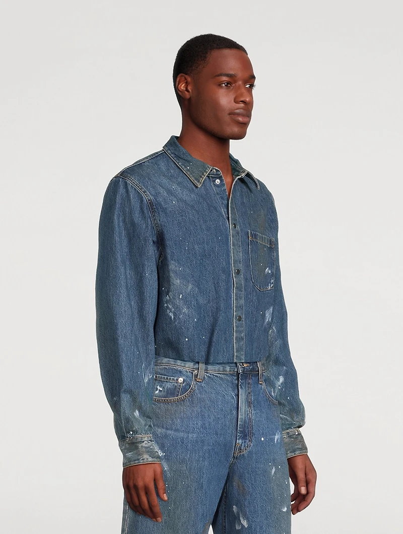 Painted Denim Shirt Jacket