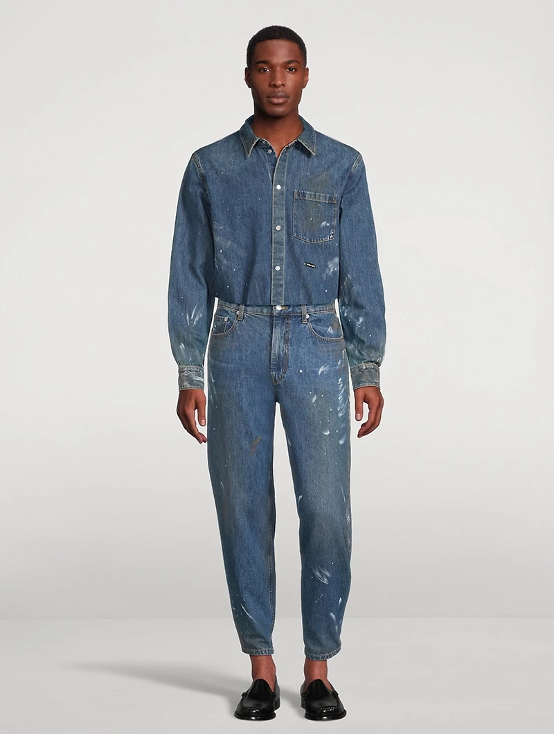 Painted Denim Shirt Jacket
