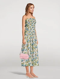 Raquel Ruched Midi Dress Floral Print