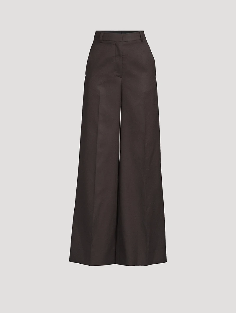 Wide-Leg Wool Trousers
