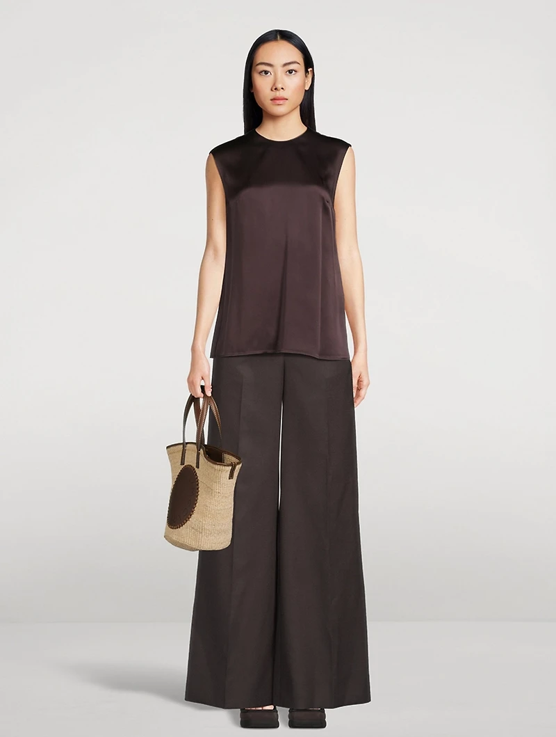 Wide-Leg Wool Trousers