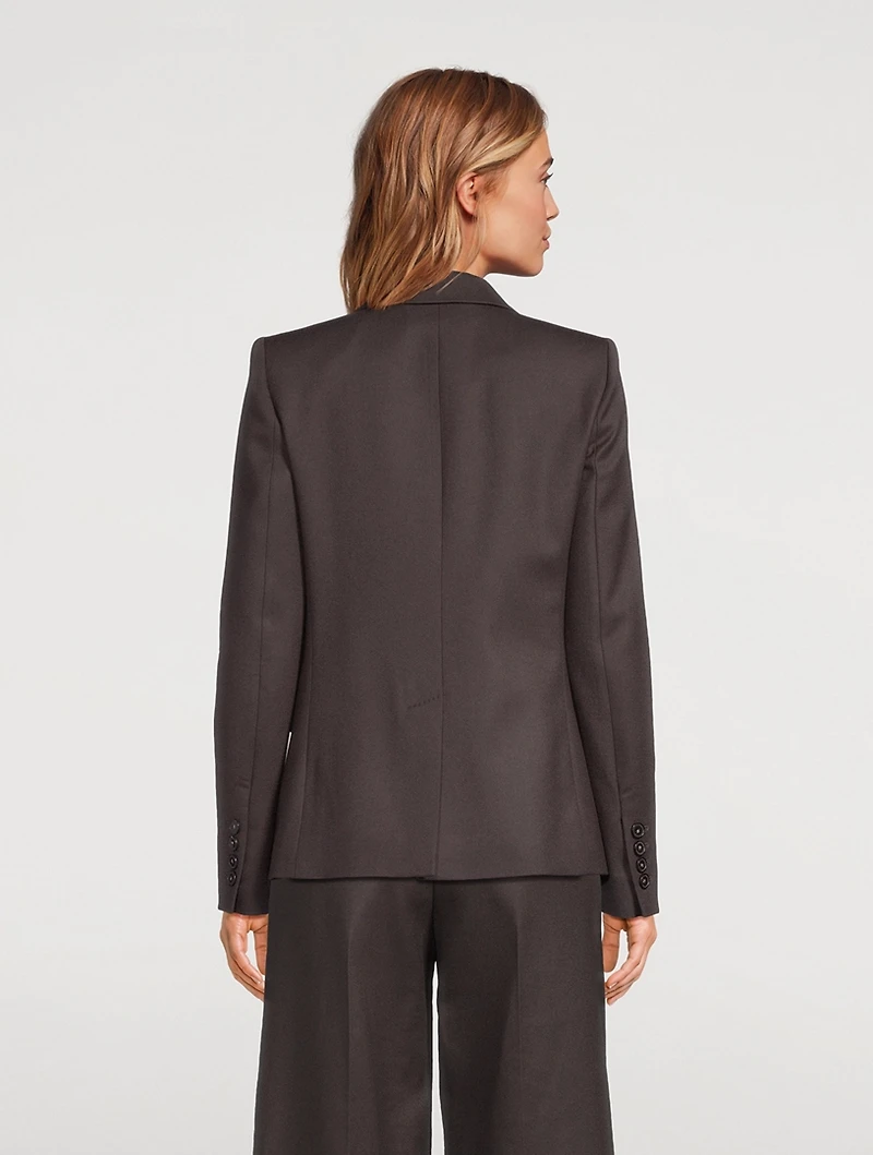 Single-Breasted Wool Flannel Blazer