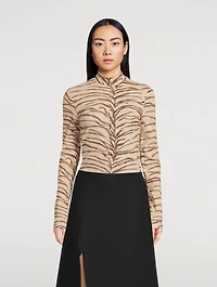 Jersey Top Tiger Stripe Print