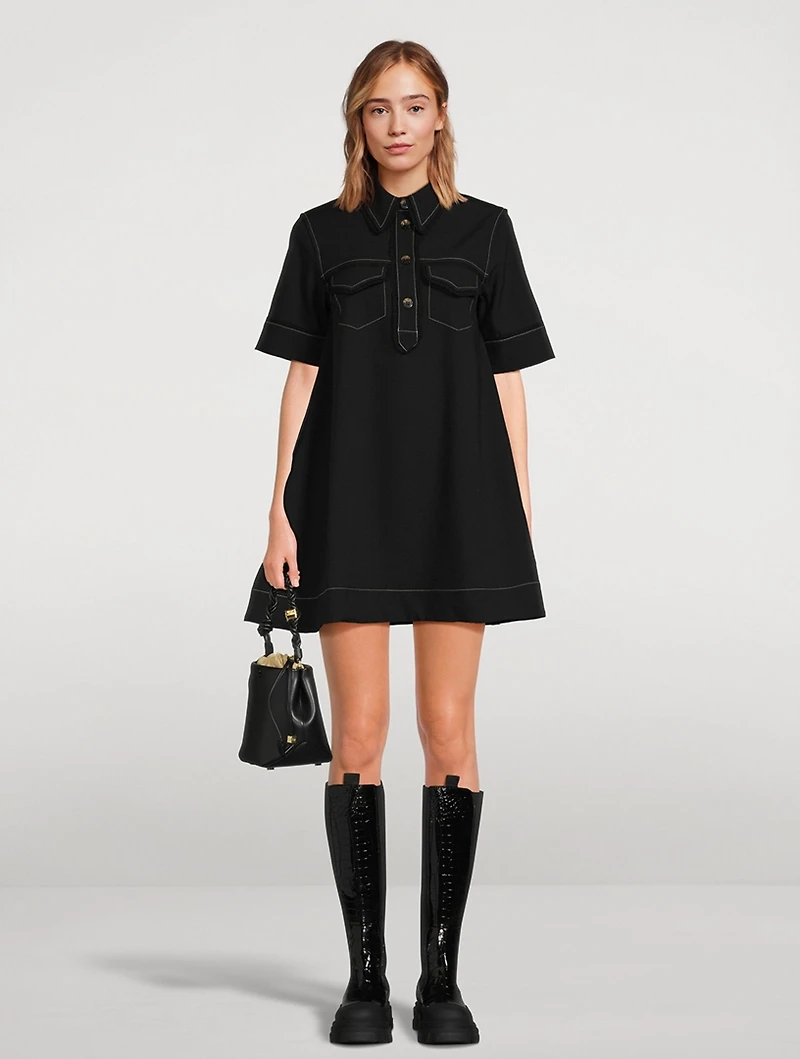 Crêpe Shirt Dress