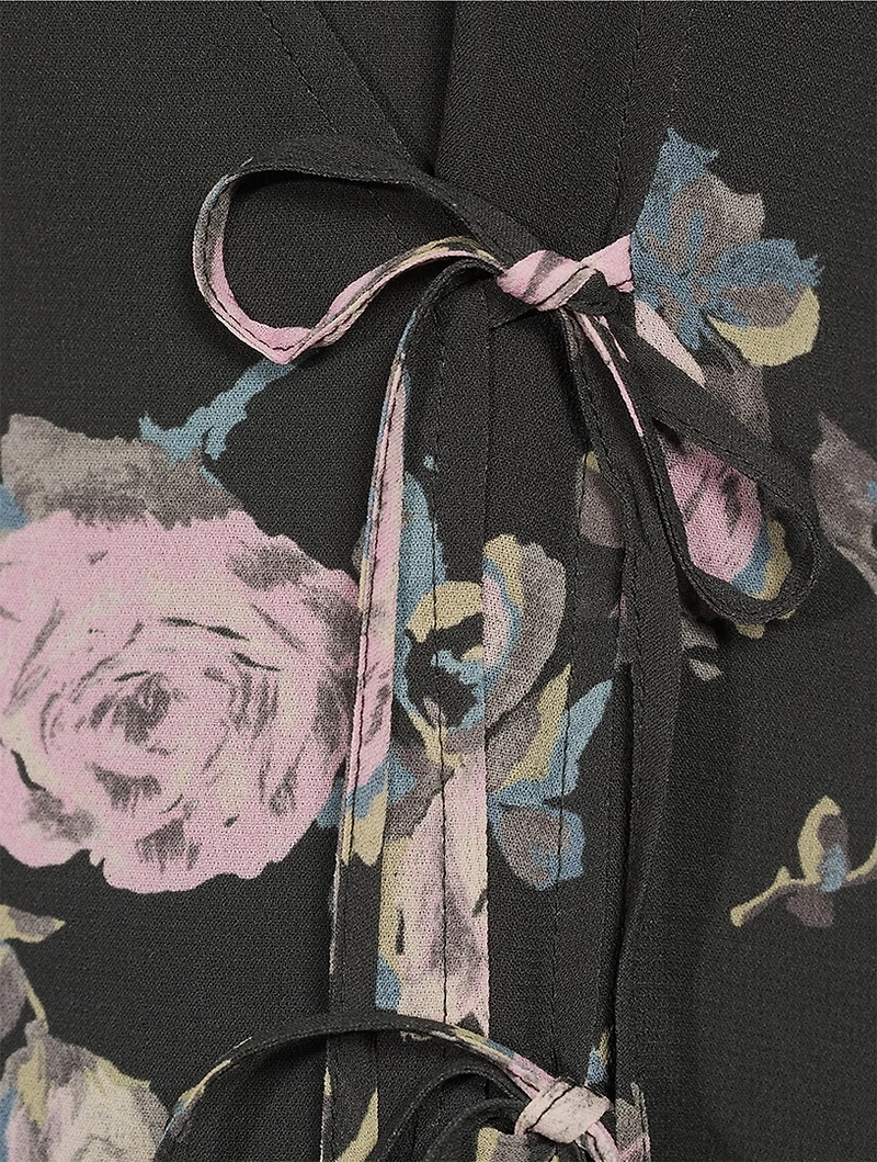 Crêpe Wrap Dress Floral Print