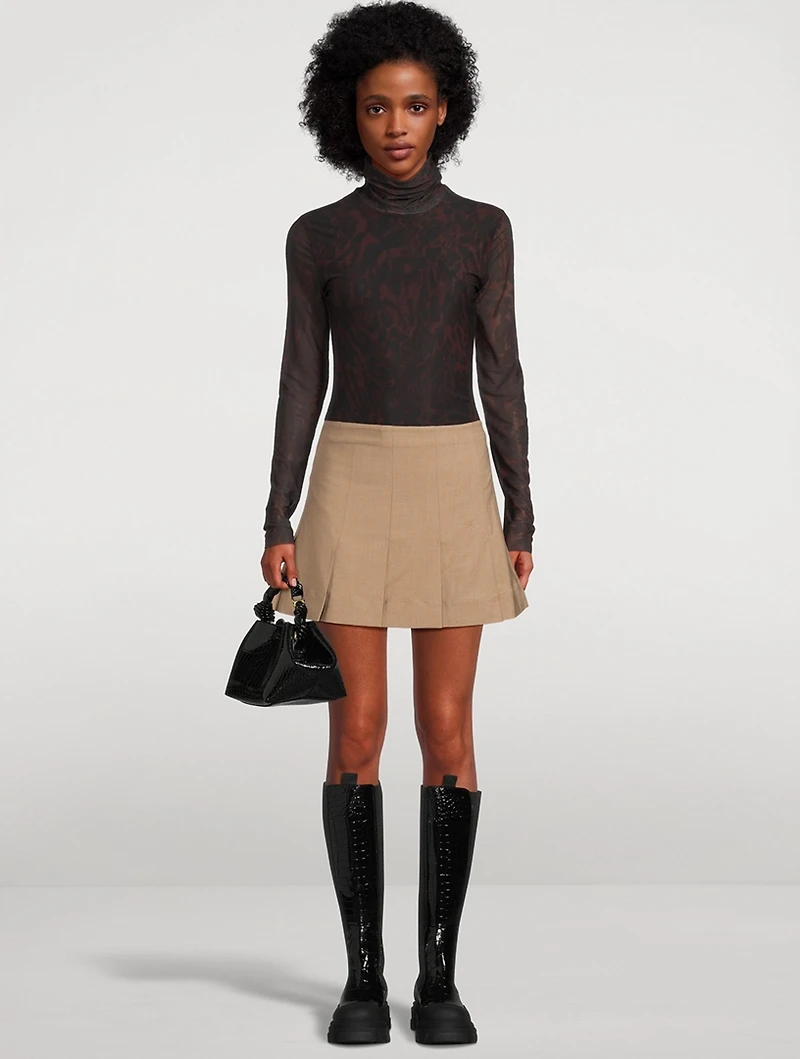 Pleated Mini Skirt
