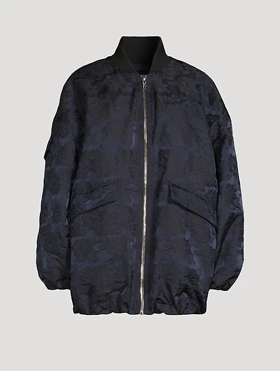 Botanical Jacquard Bomber Jacket
