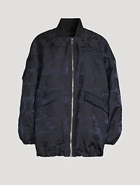 Botanical Jacquard Bomber Jacket